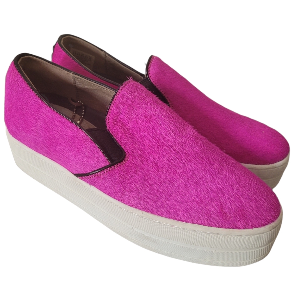 Skechers pink fur platform sneakers